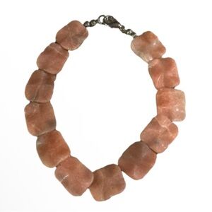 Pink natural stone statement necklace Anthropologie
